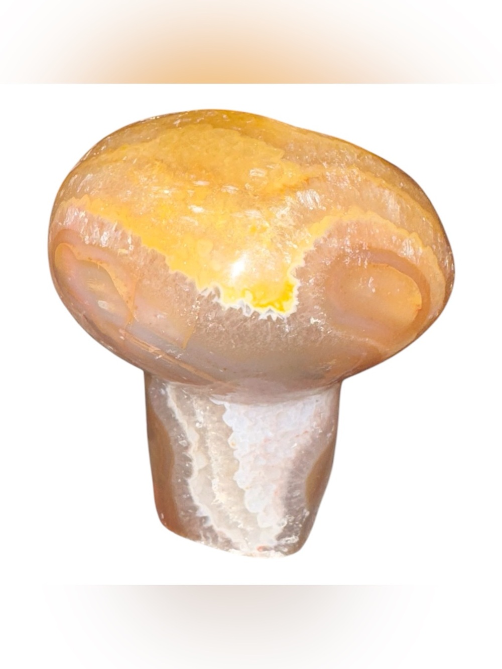 Polished Yellow Agate Mushroom Accent